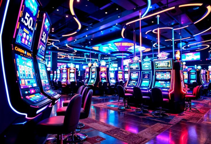 Permainan slot NetEnt menampilkan grafis berkualitas tinggi dan tata letak intuitif Layar permainan slot NetEnt dengan gulungan dan garis pembayaran
